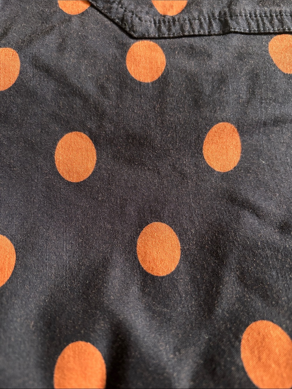 Anthropologie Maeve The Colette Navy Pants with Rust Polka Dots - Picture 5 of 5